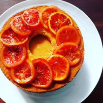 This was made for my sister whose favourite cake is the delightfully light chiffon cake. I used the beautifully coloured tangelo which is a cross between a grapefruit and orange. Tangelo curd was added to the middle of the cake and glace tangelo was used for decoration.